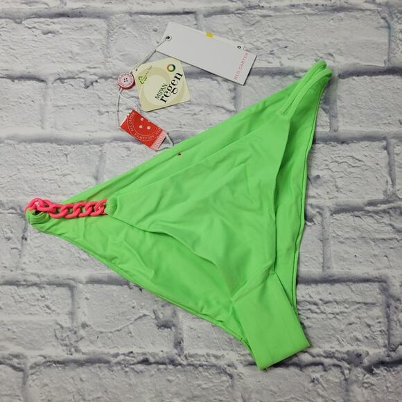 Red Carter Chain Side Bikini Bottom size Medium - Picture 2 of 14